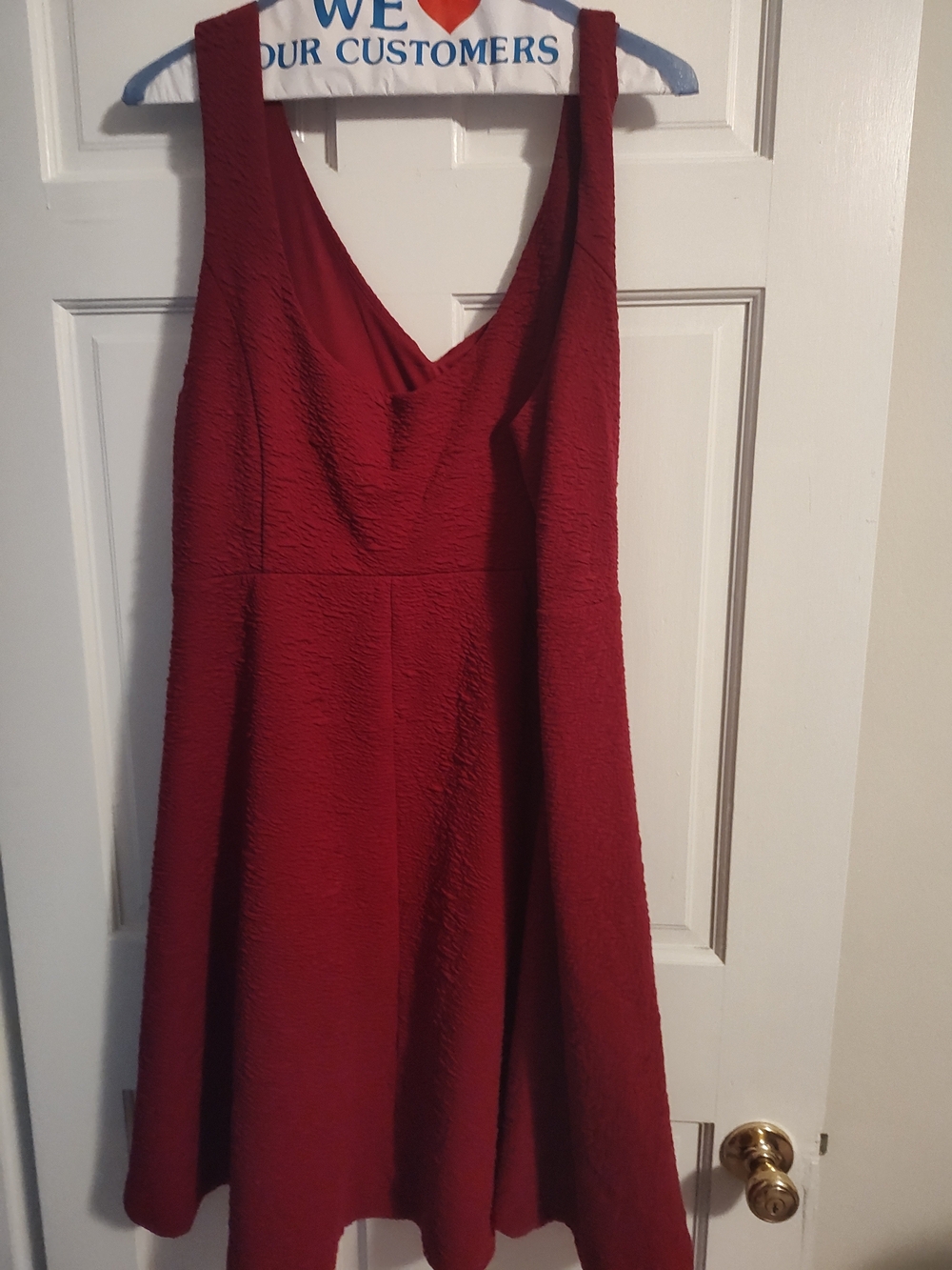 Torrid Textured Deep Red V-Neck Mini Dress